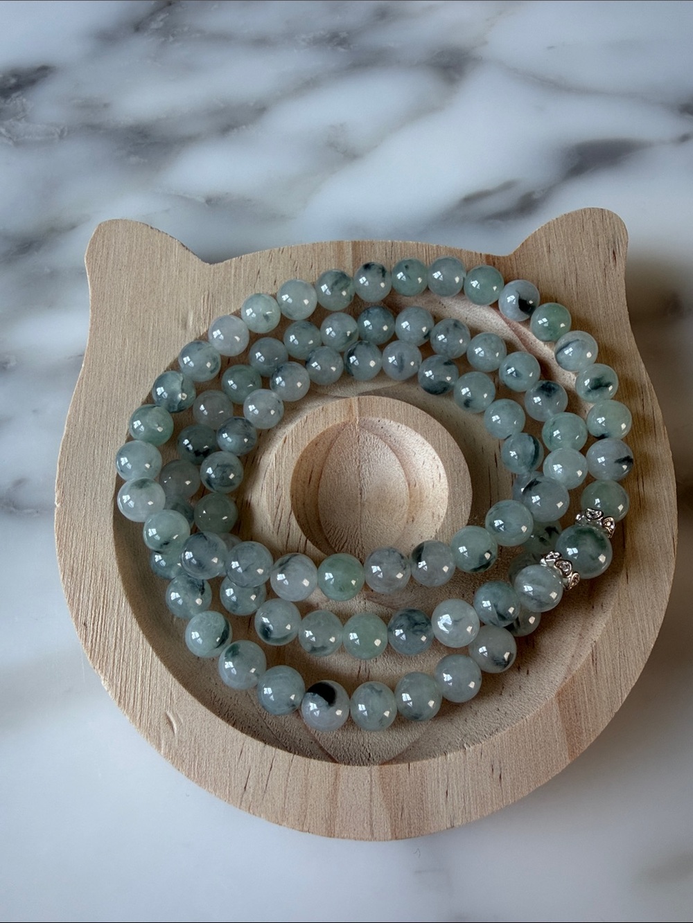 Green Jade Beaded Stretch Bracelet